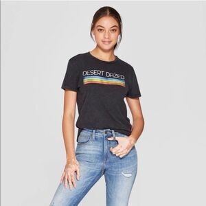 Mighty Fine Desert Dazed Graphic Black Short Sleeve Cotton T-Shirt Women’s Large